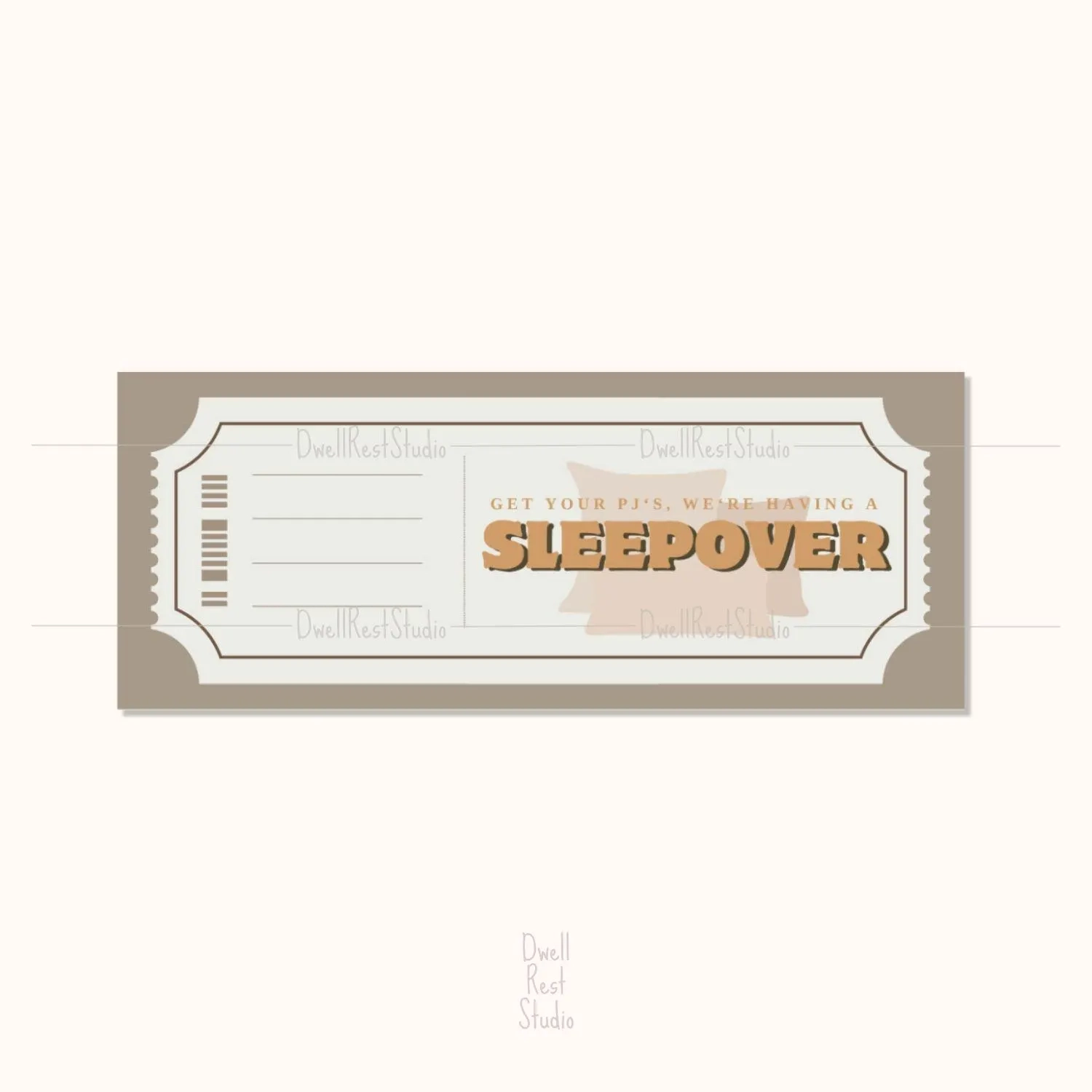 Custom SLEEPOVER Gift Coupon Special Activity Surprise Voucher Ticket Editable PDF Etsy
