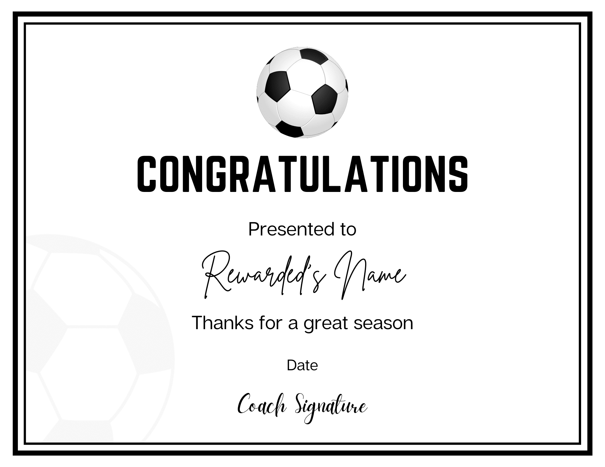 Soccer Award Certificate Printables Soccer Award Certificate Printables
