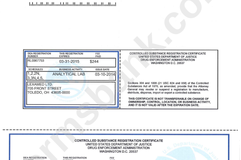 Printable Dea Certificate