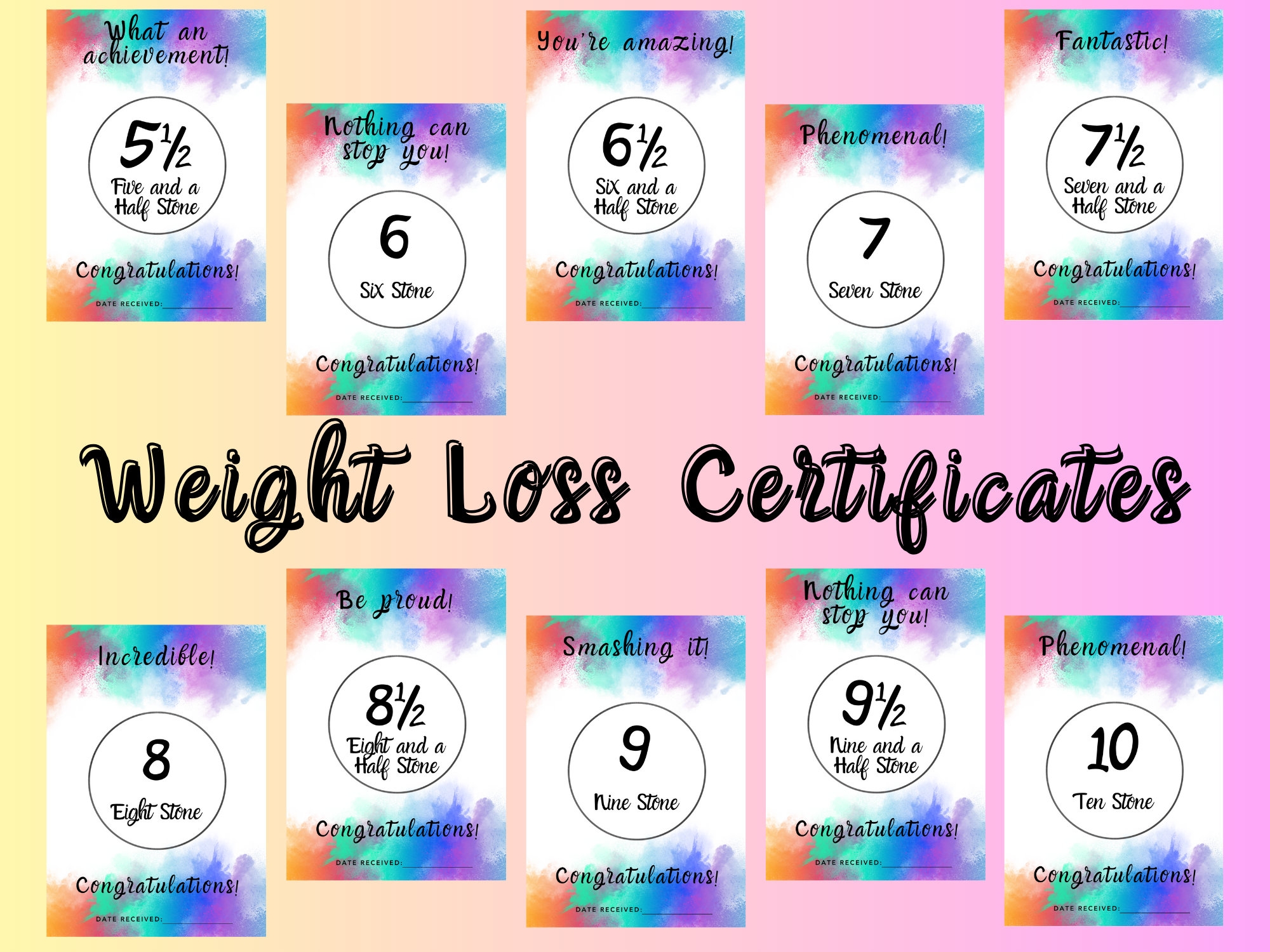 Weight Loss Certificates Printable Weight Loss Certificates Printable