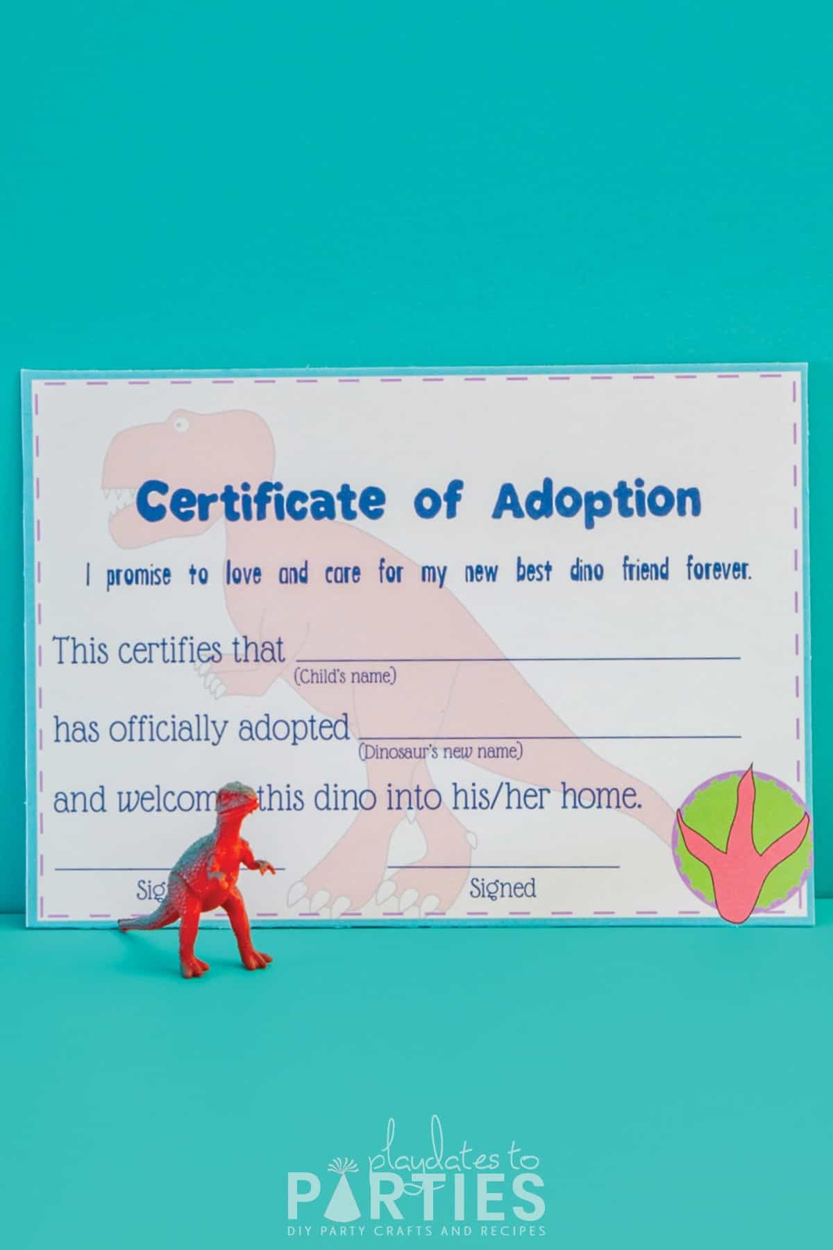 Dinosaur Adoption Party Printables PlayDates To Parties