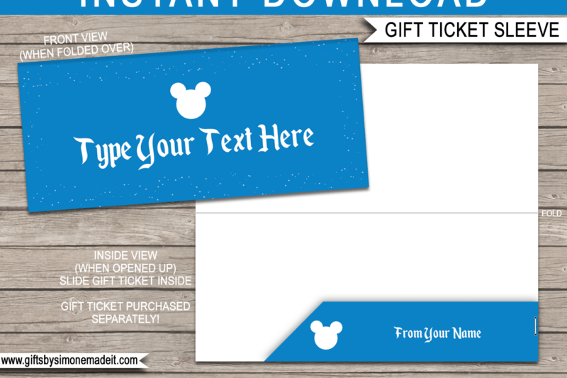 Disney Gift Certificate Printable