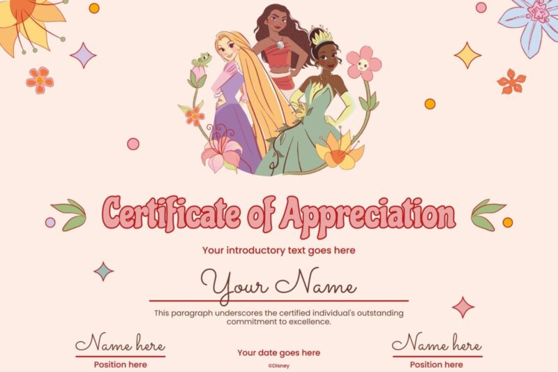 Disney Certificate Printable