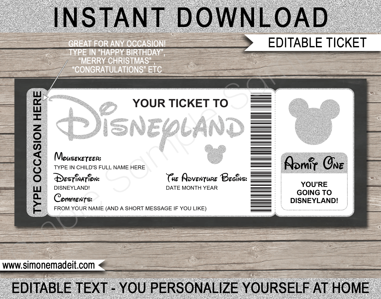 Disney Gift Certificate Printable Disney Gift Certificate Printable