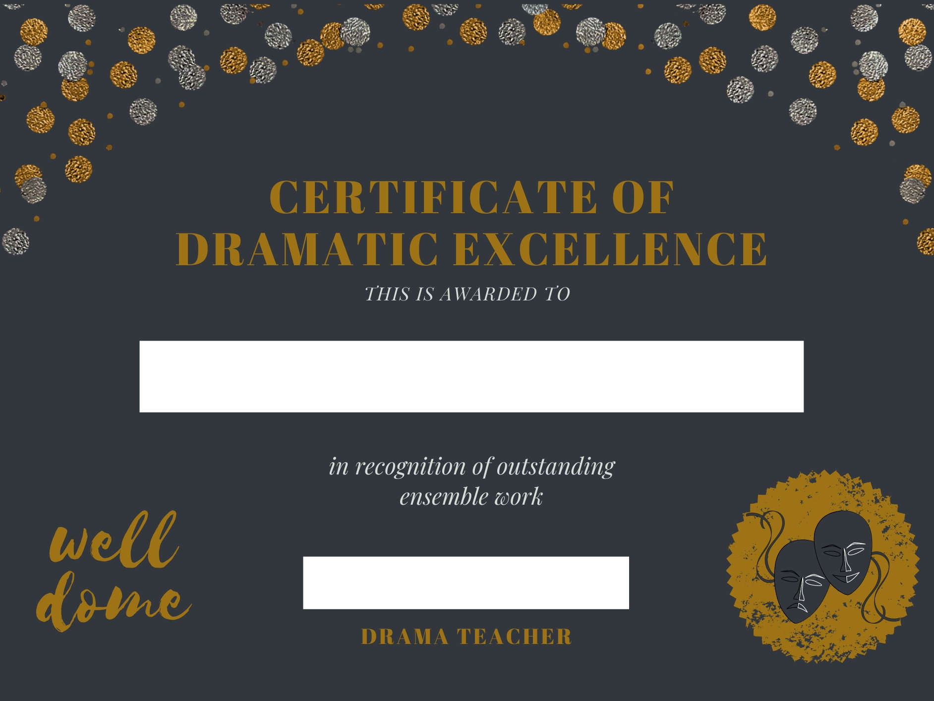 Theatre Printable Certificate Theatre Printable Certificate