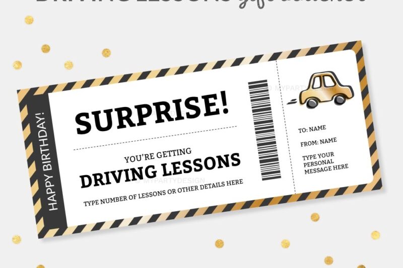 Free Printable Driving Lessons Gift Certificate