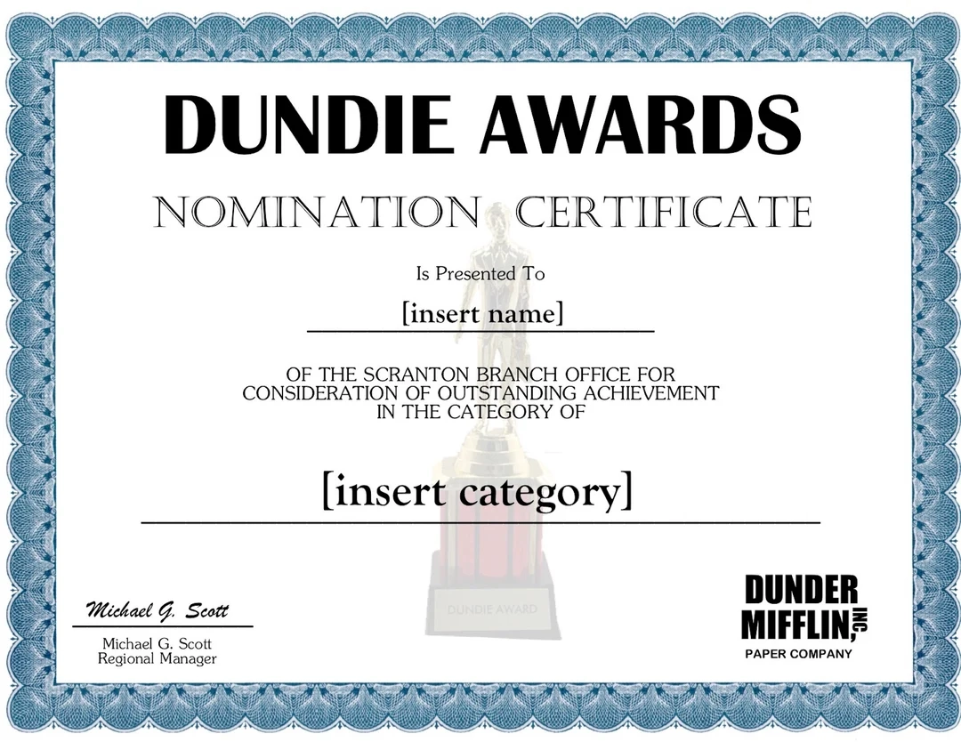 Dundie Award Certificates The Office I Customizable Digital Download Etsy Dundie Award Certificates The Office I Customizable Digital Download Etsy