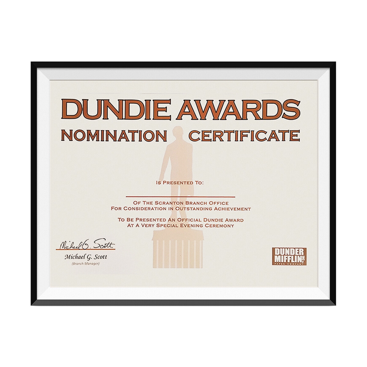 Dundie Awards Nomination Certificate Michael Scott The Office TV Poster 8 5 X 11 EBay