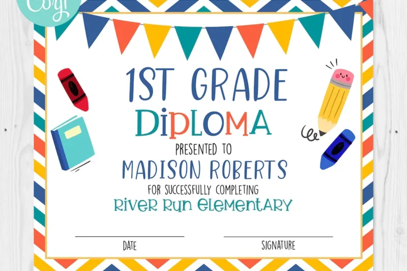 Printable First Grade Certificates