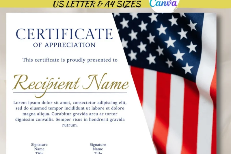 Printable Veterans Certificates