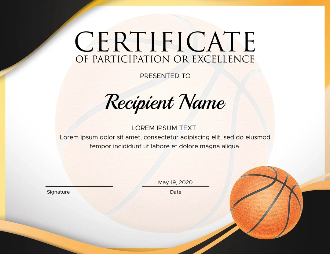 Free Printable Basketball Certificate Templates