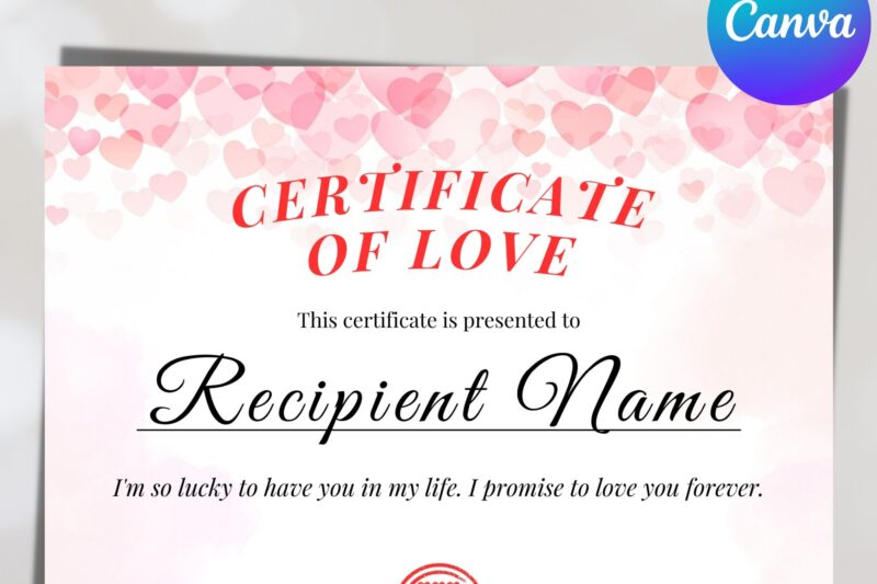 Love Certificates Printable
