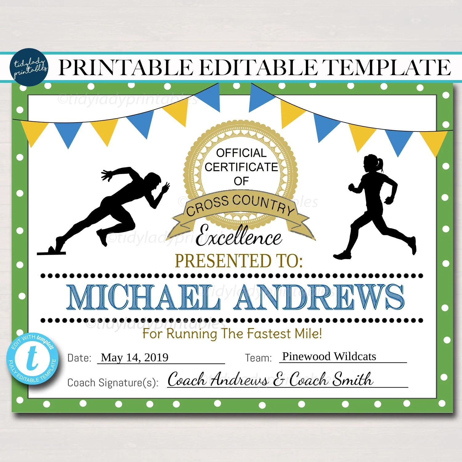 Editable Cross Country Award Certificate Running Team Printable digital Download Etsy Editable Cross Country Award Certificate Running Team Printable digital Download Etsy