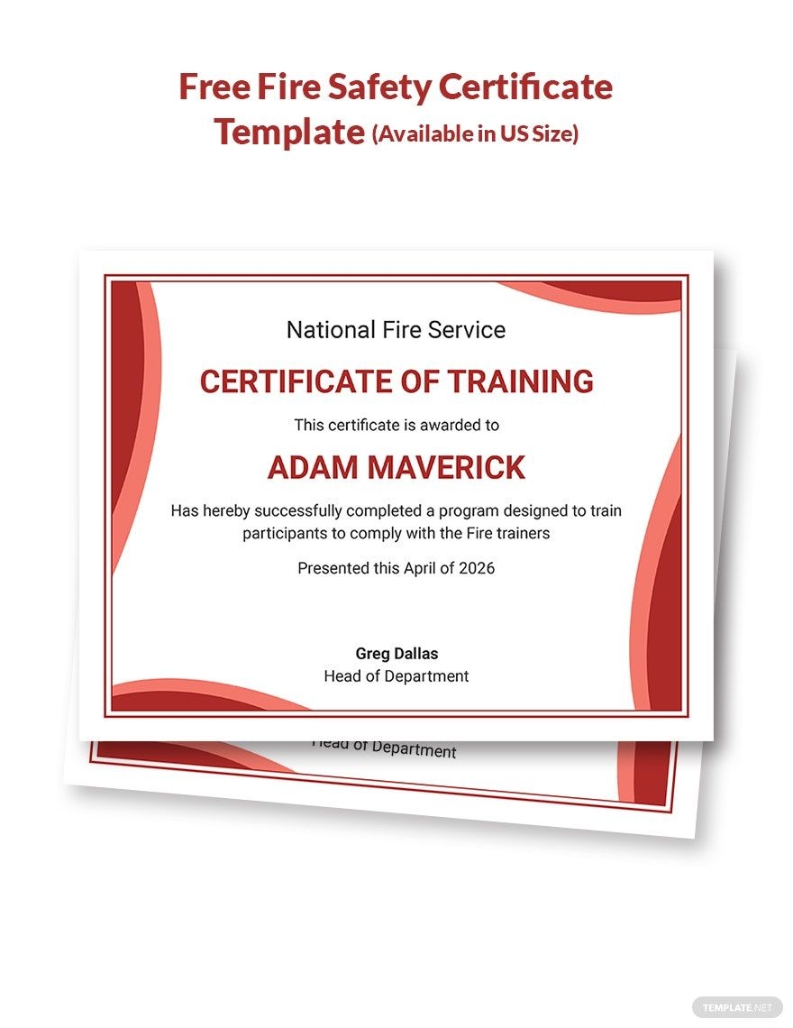 Fire Department Certificates Printable