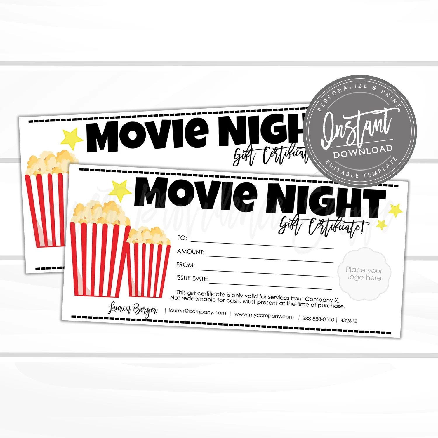 Movie Pass Gift Certificate Printable Movie Pass Gift Certificate Printable