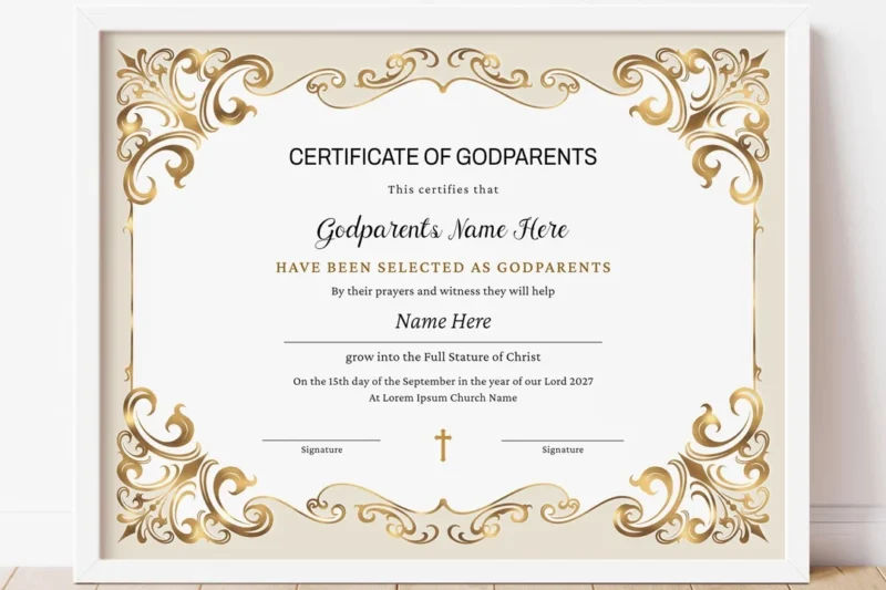 Free Printable Godparent Certificate