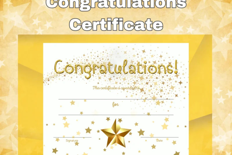 Printable Certificate With Stars