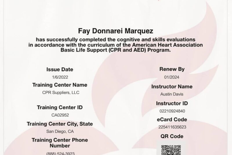 Bls Fake Printable Cpr Certification Card