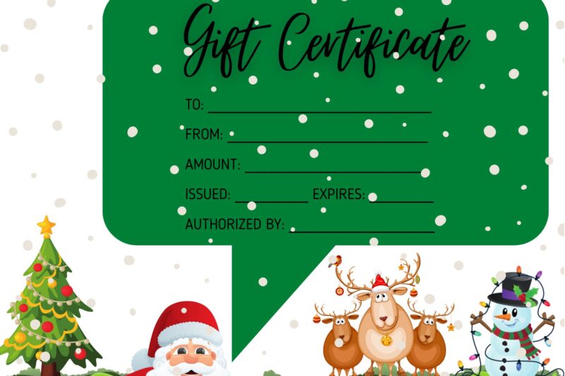 Printable Xmas Gift Certificates