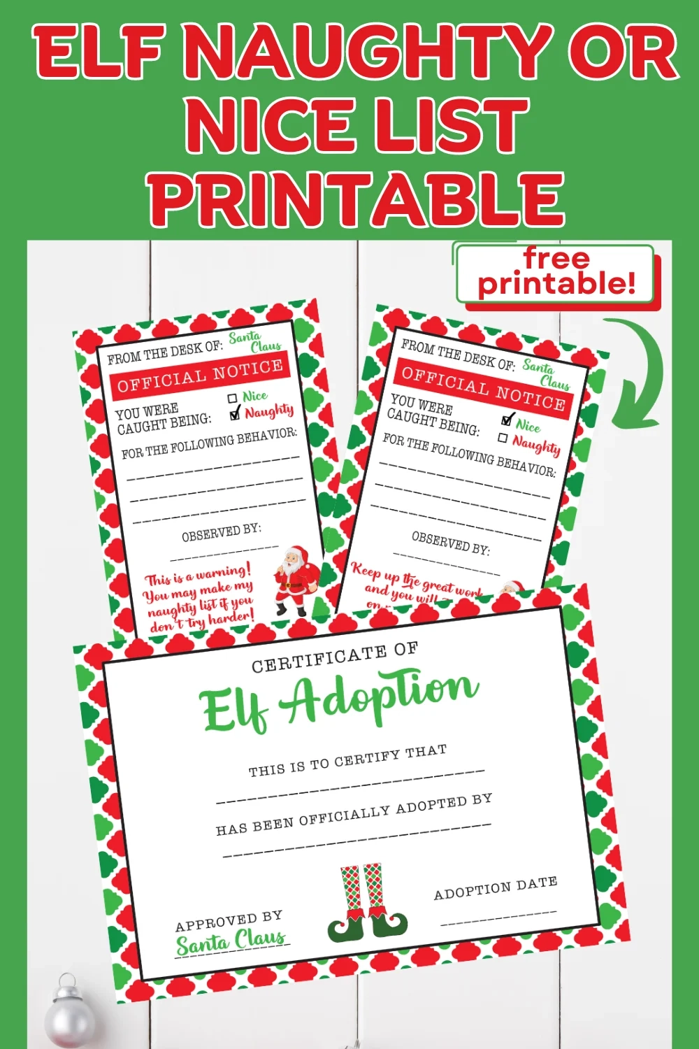 Elf Naughty Or Nice List Printable Elf On The Shelf A Sparkle Of Genius