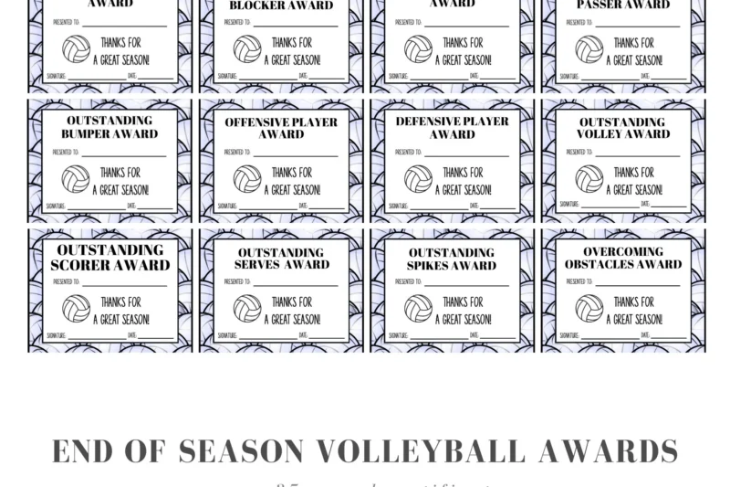 Free Printable Volleyball Certificate Ideas