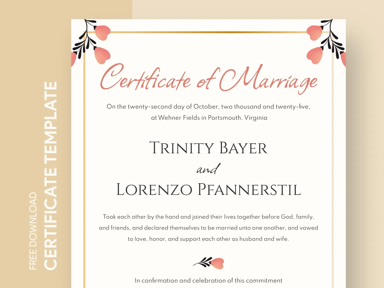 Fake Marriage Certificates Free Printable Fake Marriage Certificates Free Printable