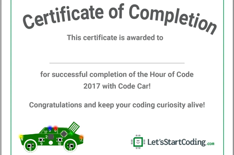 Printable Hour Of Code Certificate