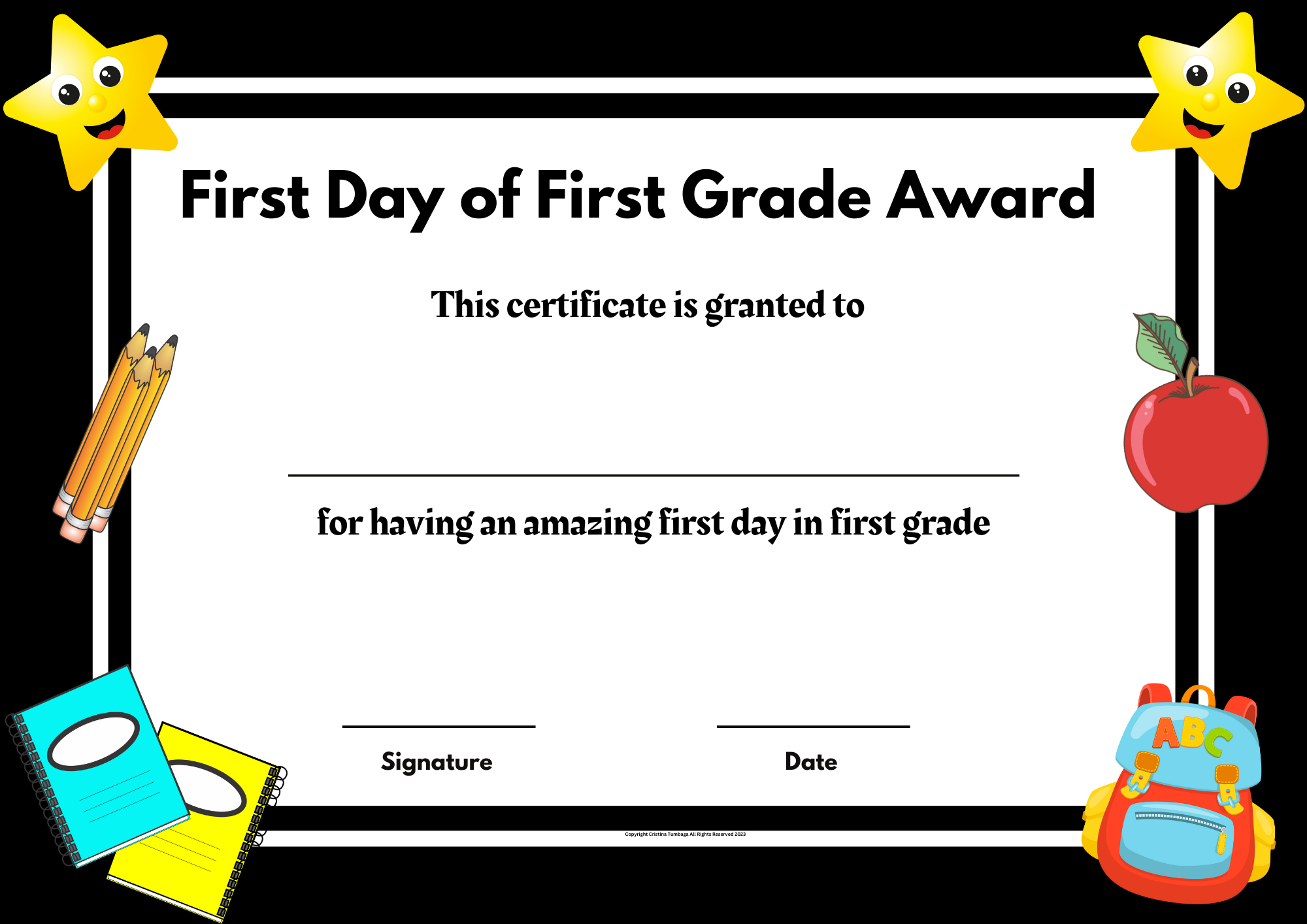Printable First Grade Certificates