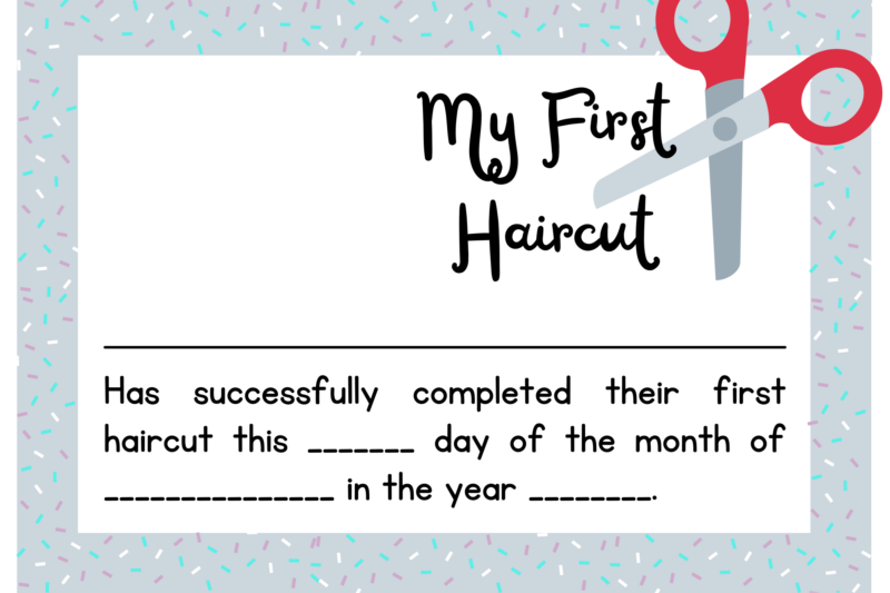 My First Haircut Certificate – Free Printable