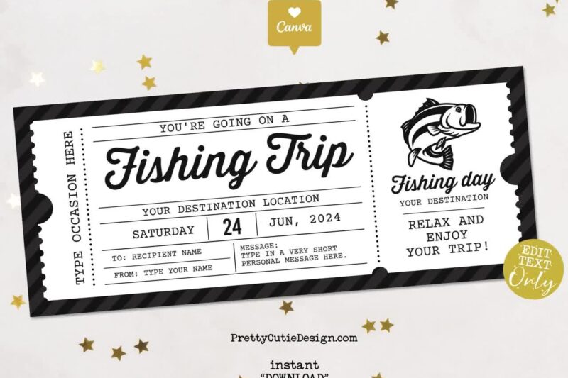 Printable Fishing Gift Certificate Template