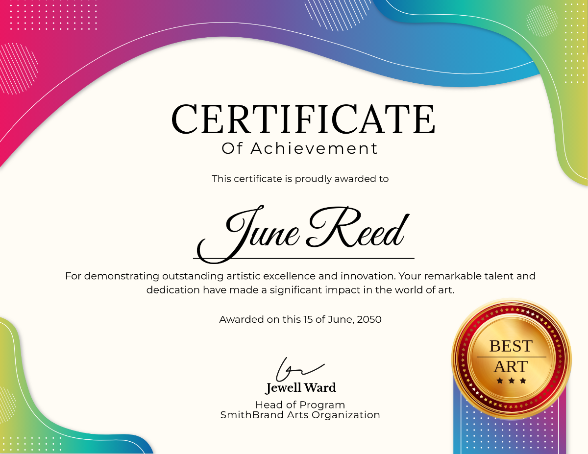 Free Art Award Certificate Template To Edit Online Free Art Award Certificate Template To Edit Online