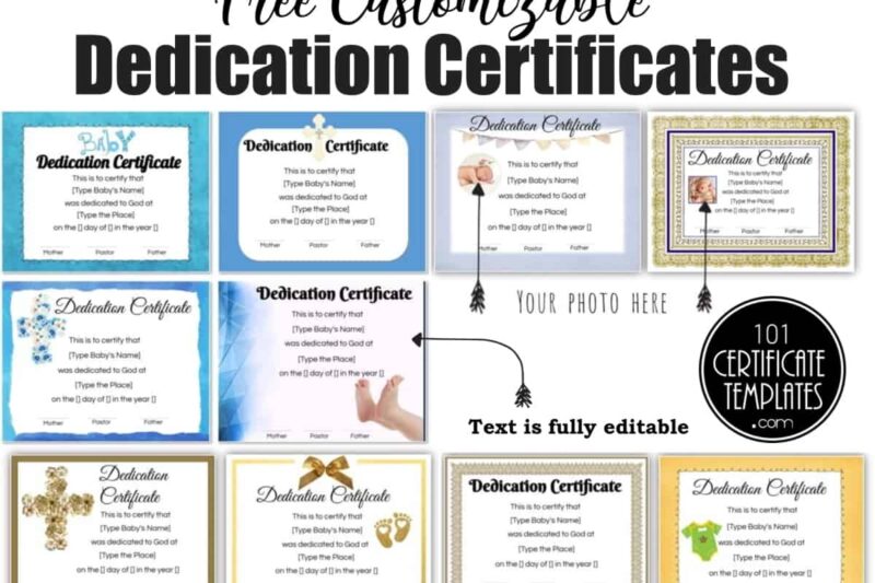 Free Printable Baby Dedication Certificates