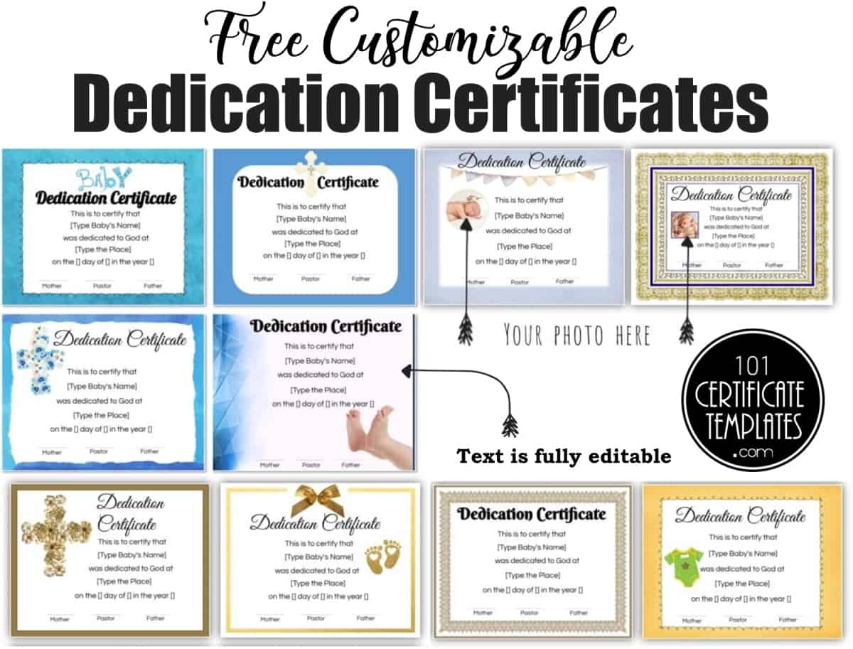 FREE Baby Dedication Certificate Editable And Printable