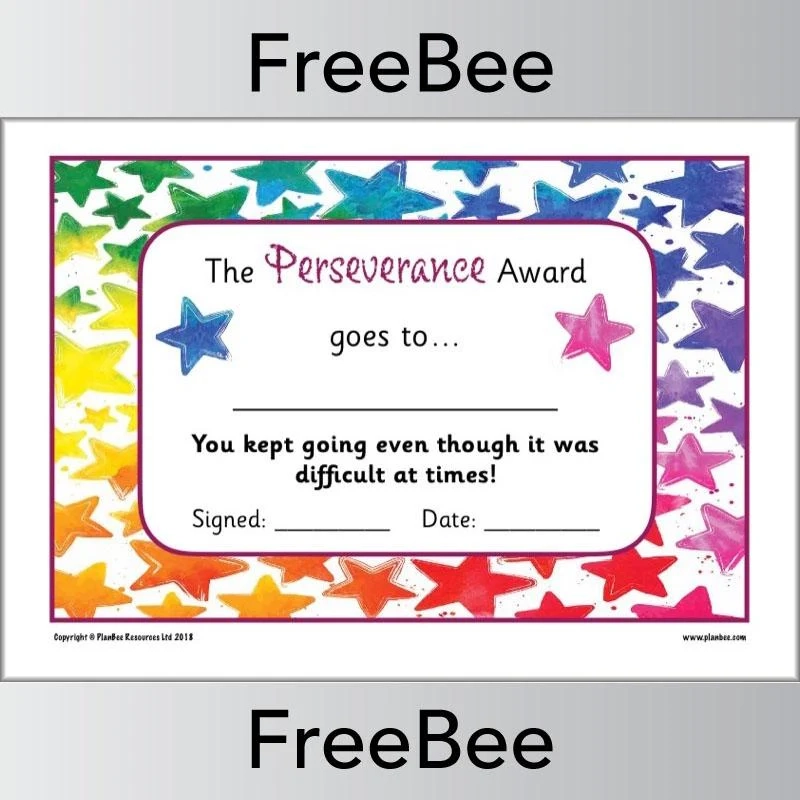 Free Character Trait Certificates By PlanBee