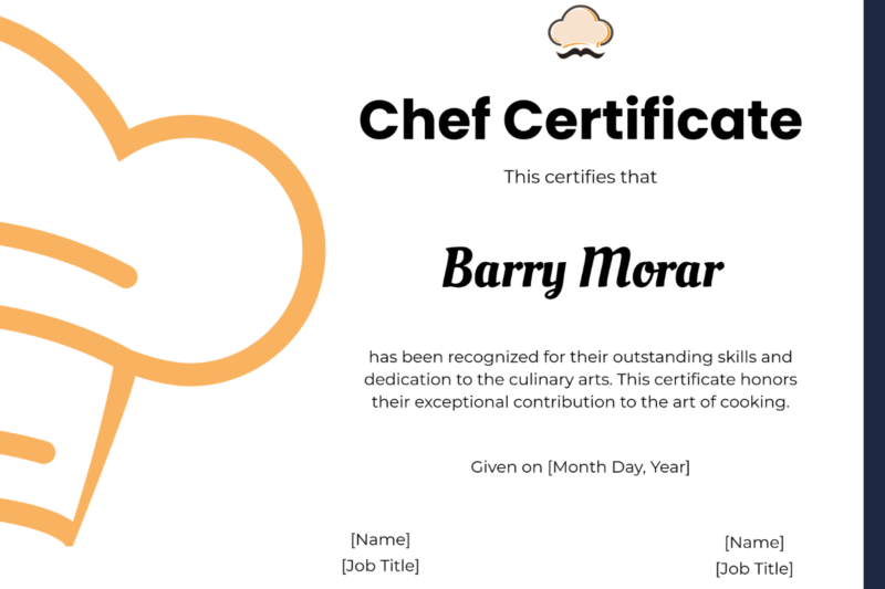 Printable Chef Certificate