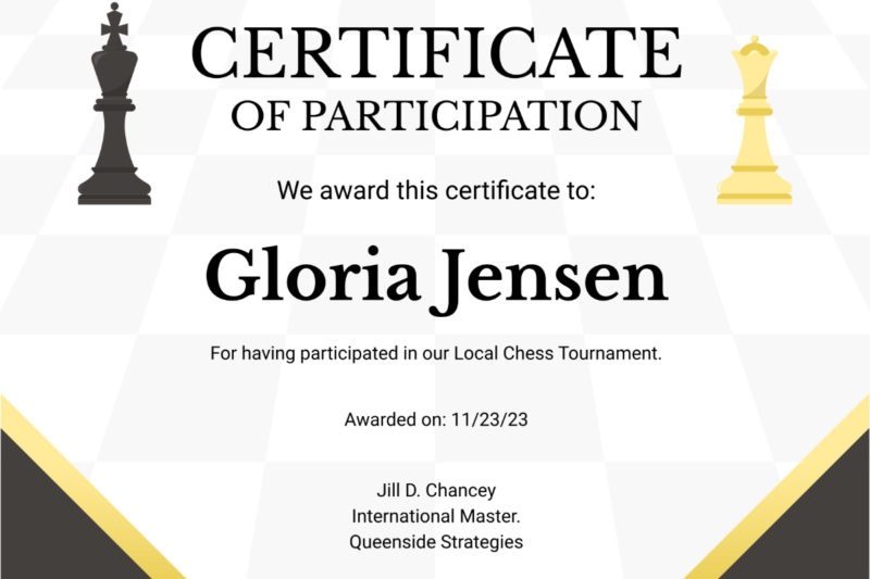 Free Printable Chess Club Certificates