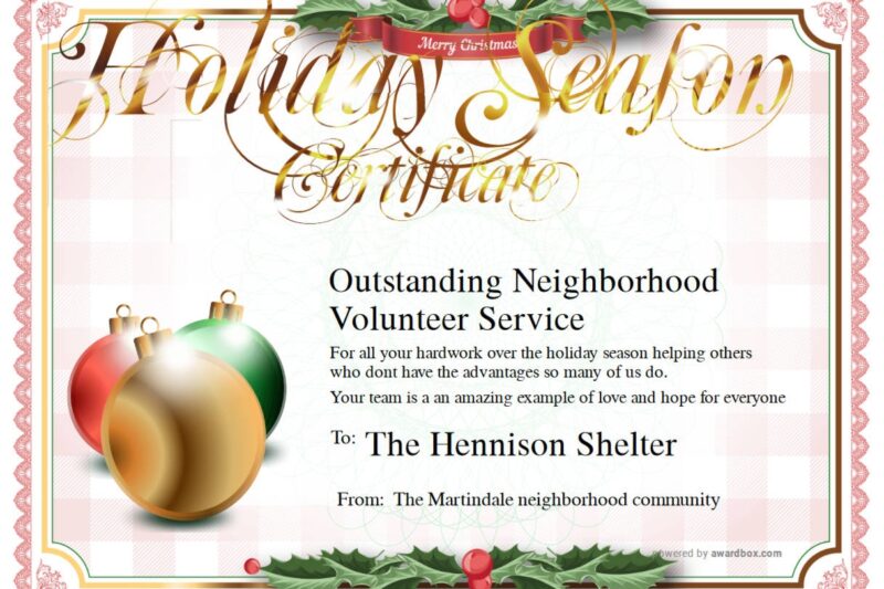Christmas Award Certificates Printable Free