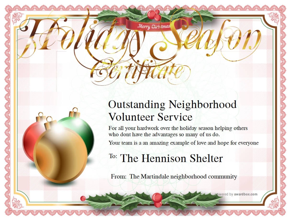 Free Christmas Gift Certificate Templates Printable