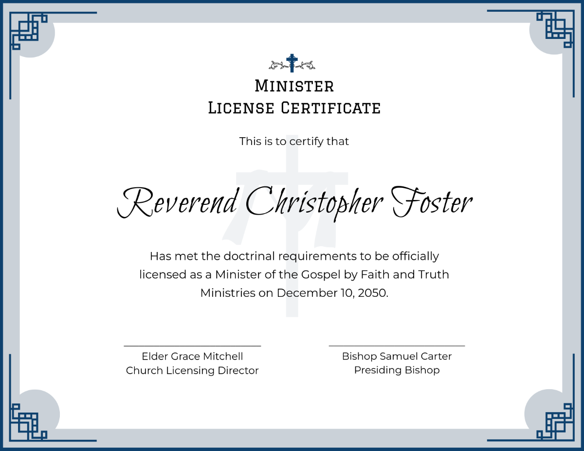 Minister Certificates Printable Minister Certificates Printable