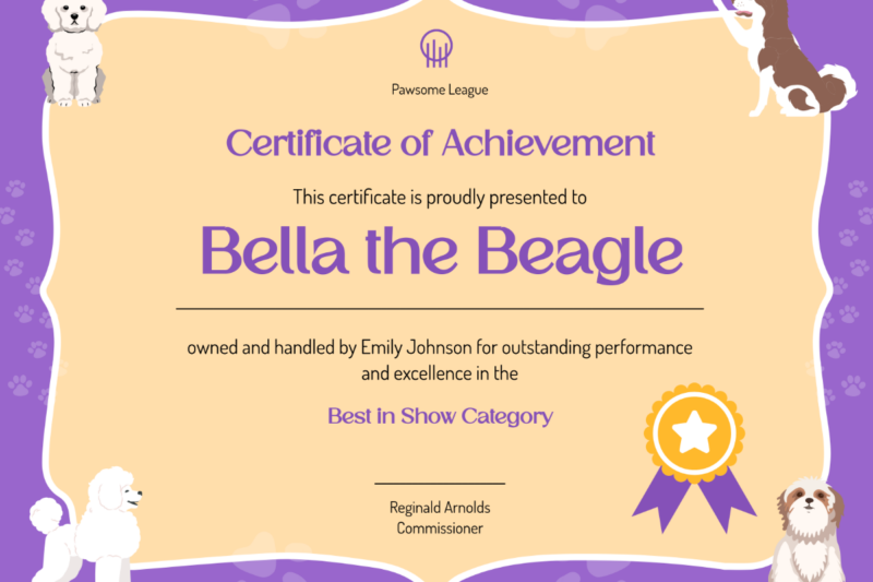 Free Printable Dog Show Certificates