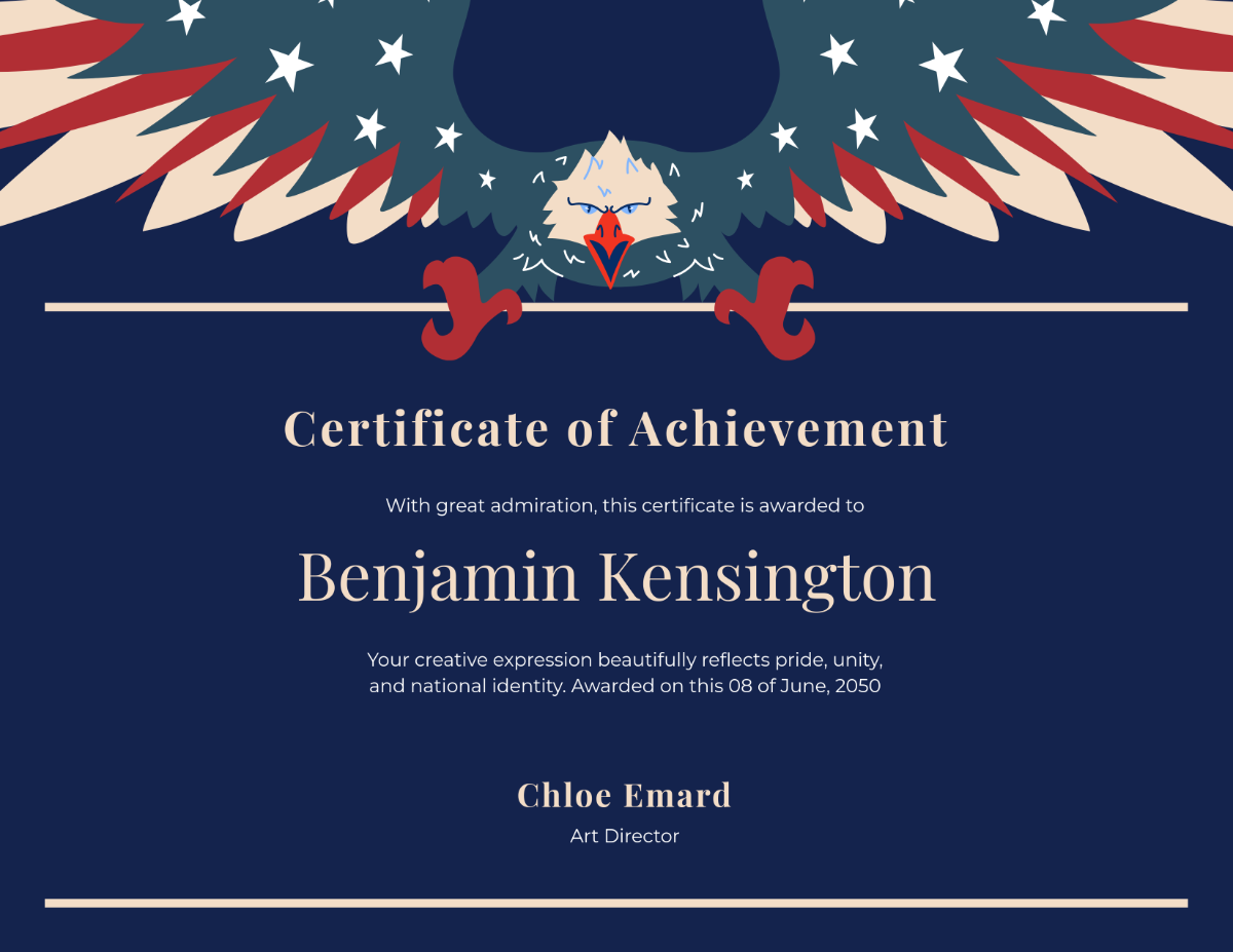 Free Creative Patriotic Art Certificate Template To Edit Online