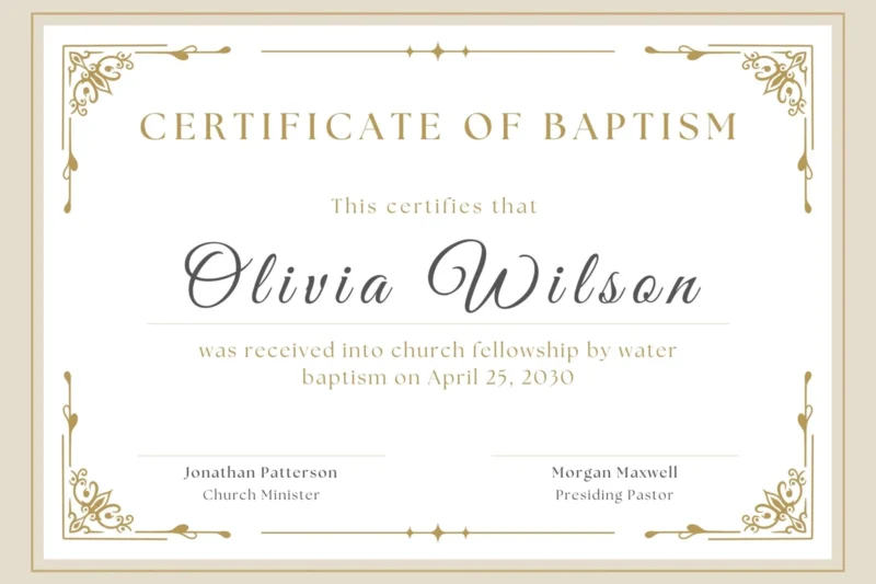 Free Printable Baptismal Certificate