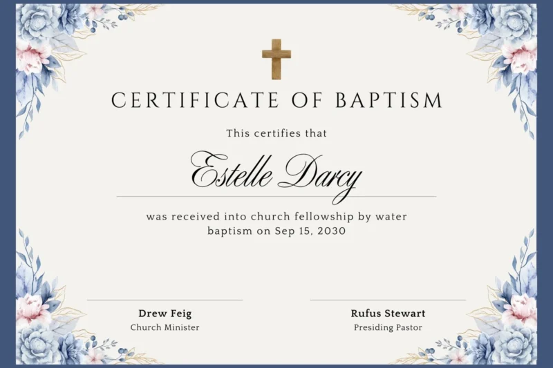 Printable Christian Baptism Certificates