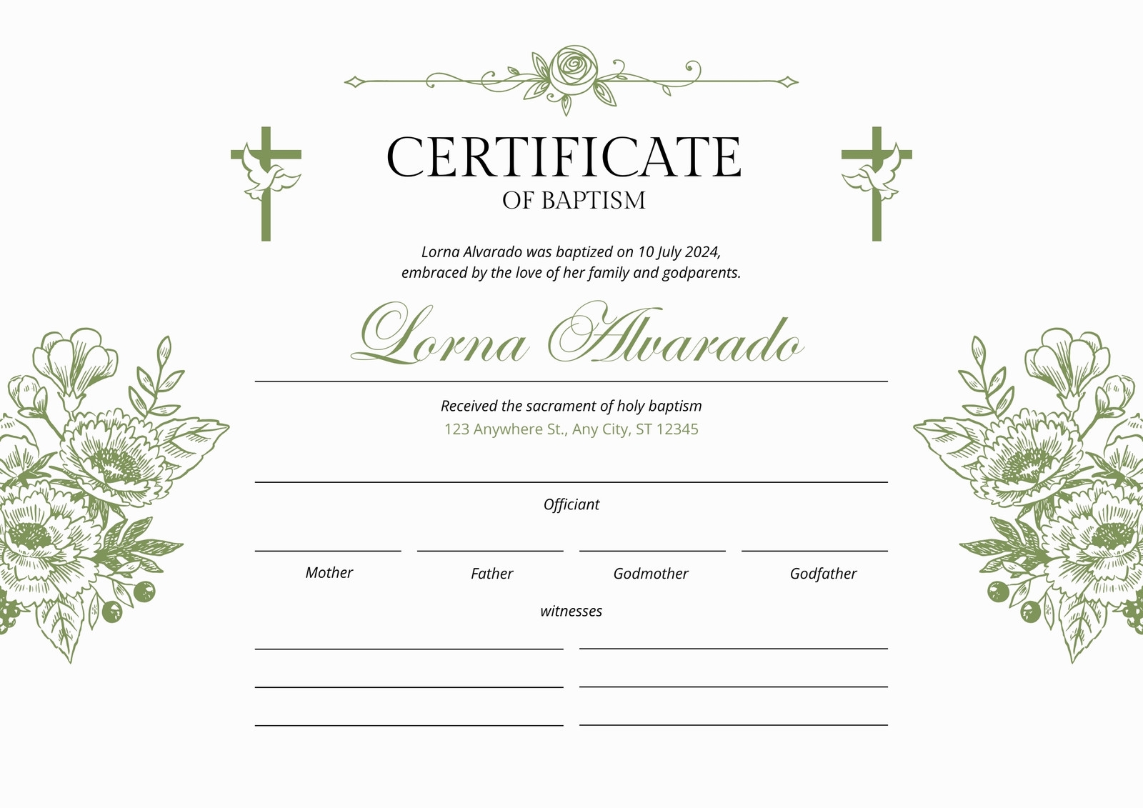 Free Custom Printable Baptismal Certificate Templates Canva