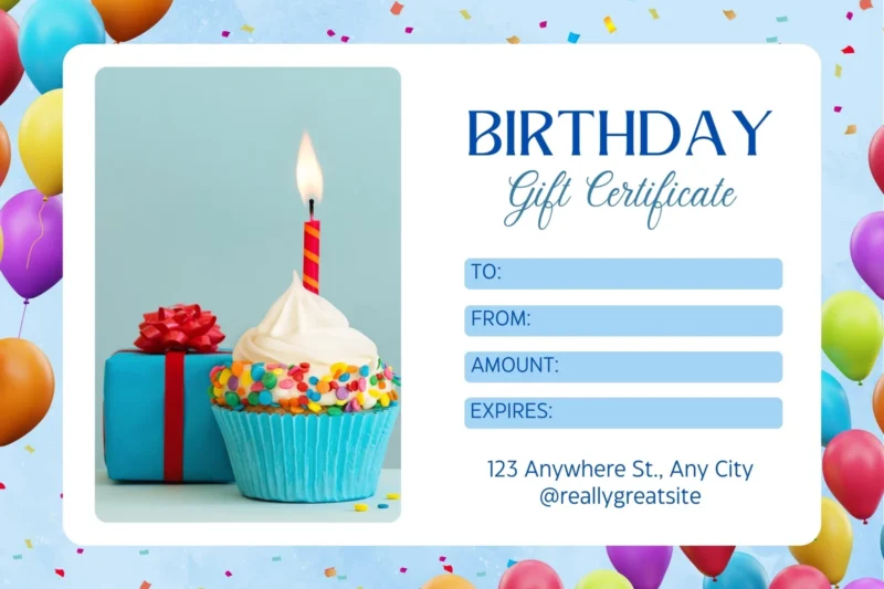 Free Printable Happy Birthday Gift Certificates