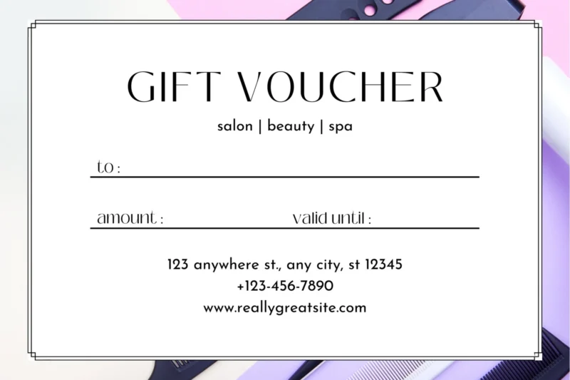 Printable Salon Gift Certificate
