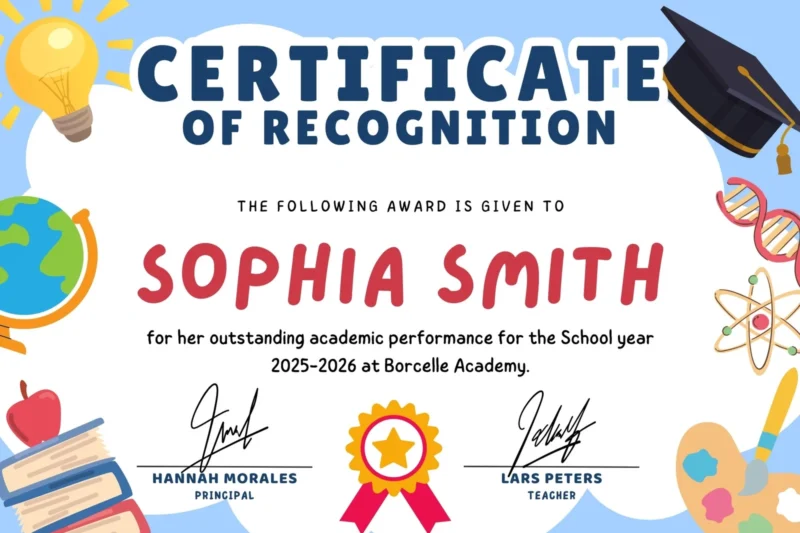 Free Printable Certificate For Elementary Students