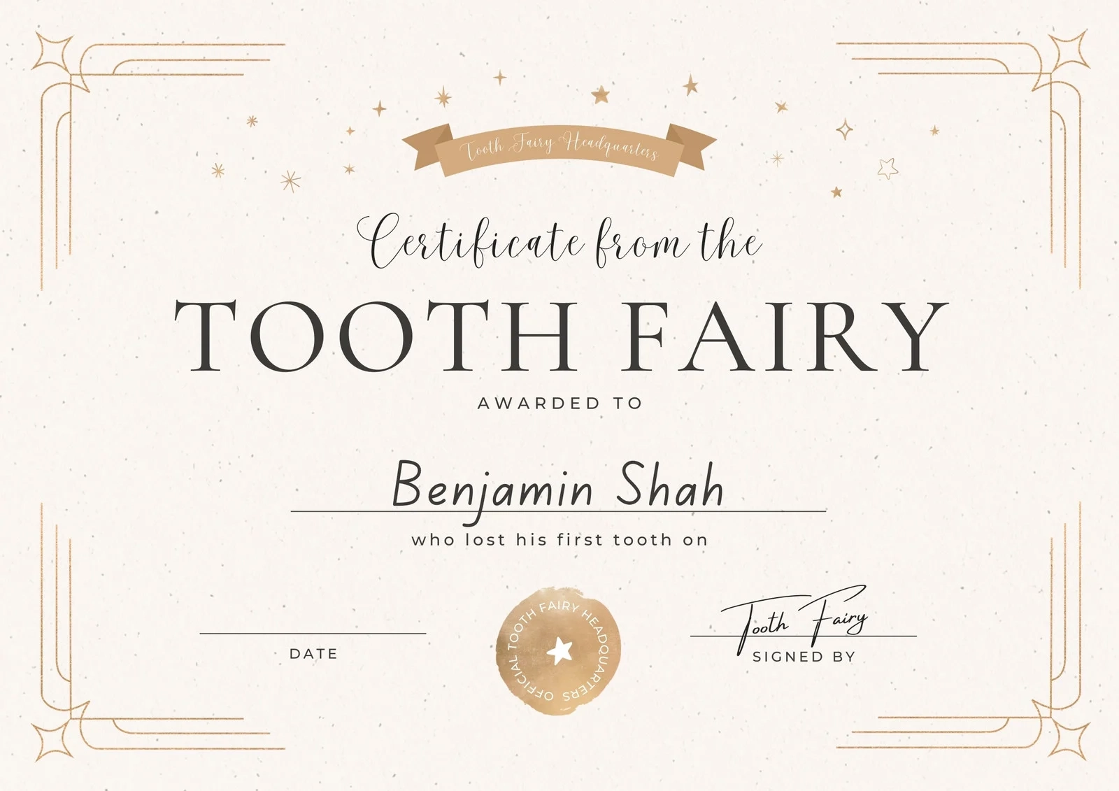 Free Customizable Tooth Fairy Certificate Templates Canva Free Customizable Tooth Fairy Certificate Templates Canva