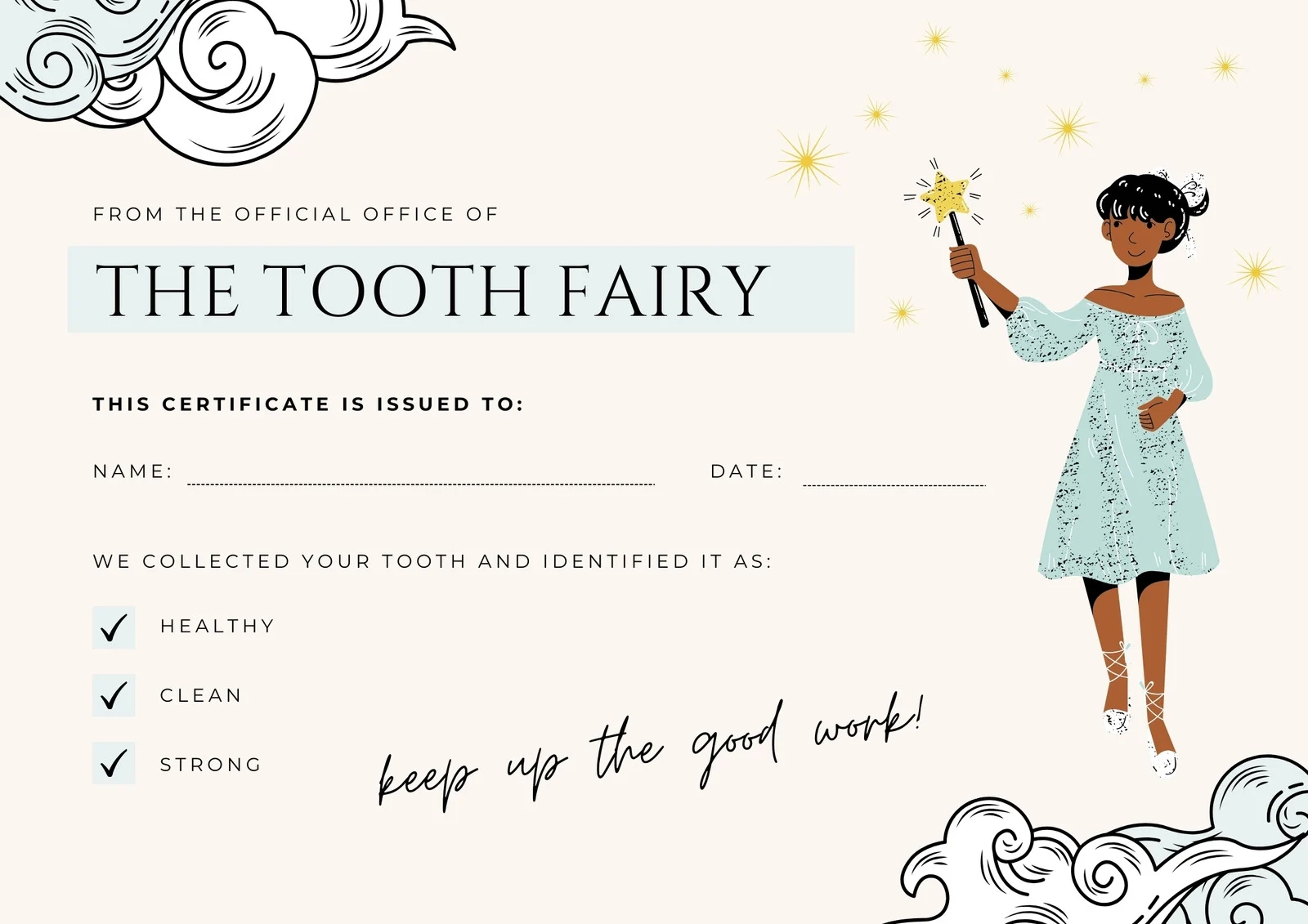 Free Printable Tooth Fairy Completion Certificate Free Printable Tooth Fairy Completion Certificate