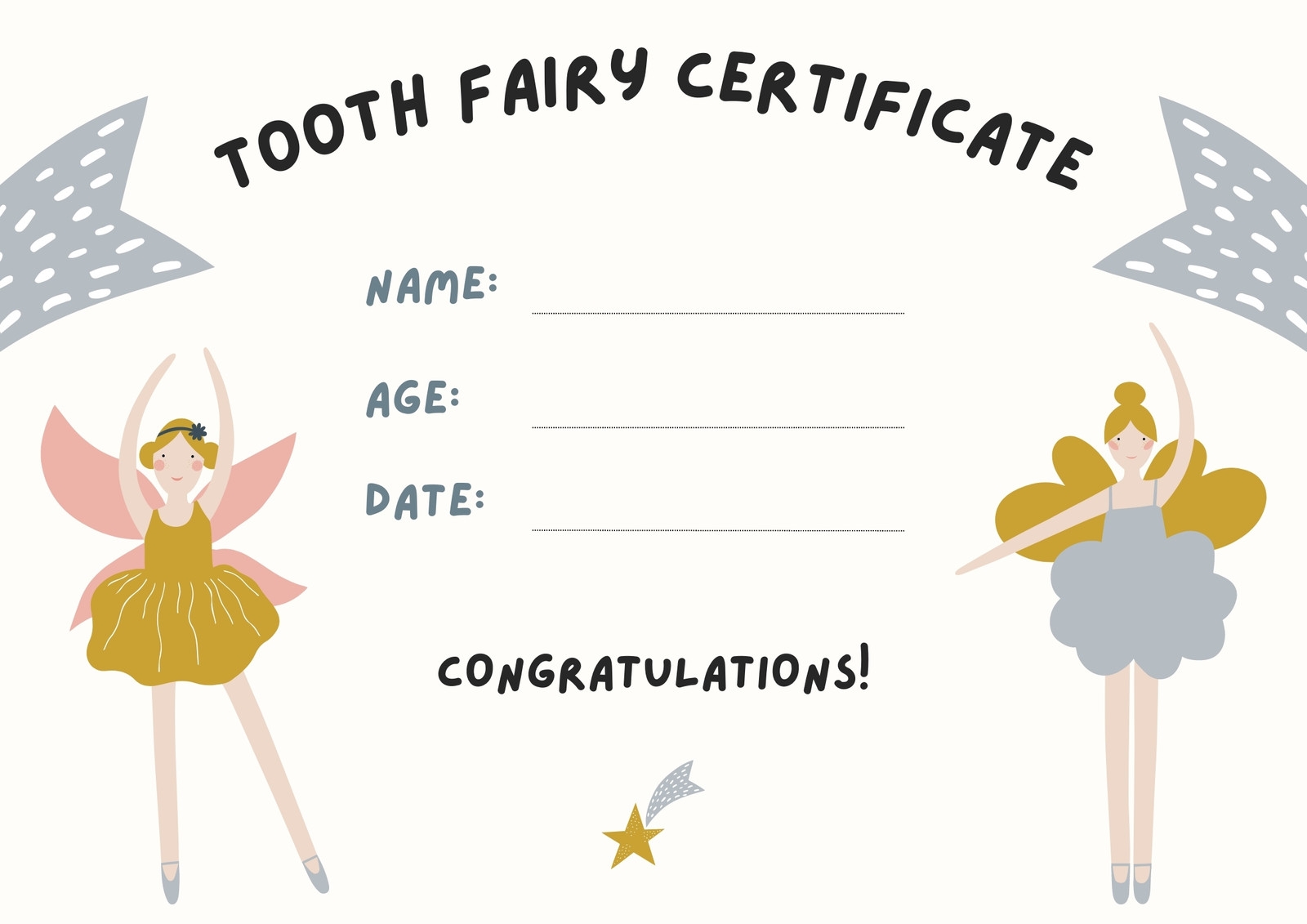 Free Printable Tooth Fairy Gift Certificate